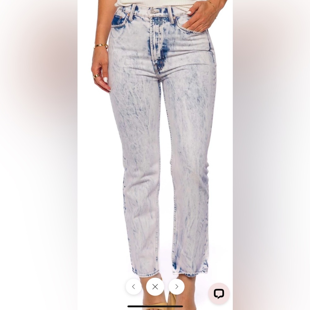 MOTHER Paint On My Palette High Waisted Rider Ankle 4/25  Tory Blues Tie Dye